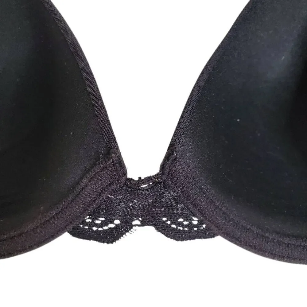 Natori Private Luxuries Lace Trim Underwire Maternity Nursing Bra Black Size 38C